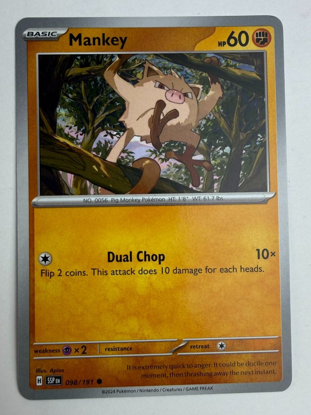 Mankey - Common - Pokemon TCG Surging Sparks #098/191